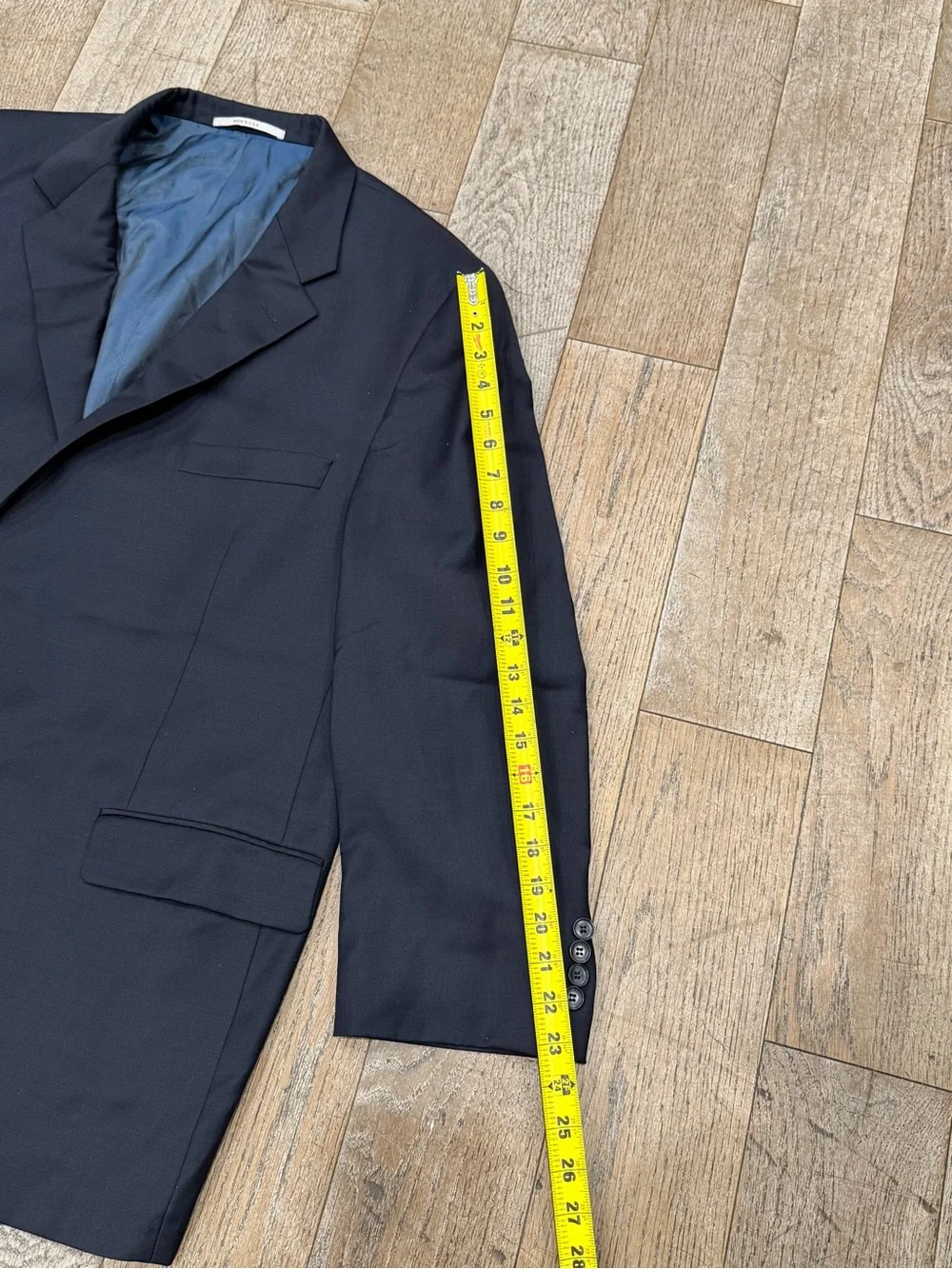 Vintage Hickey Freeman 100% Worsted Wool Blazer Jacket Navy Blue 50R USA Made
